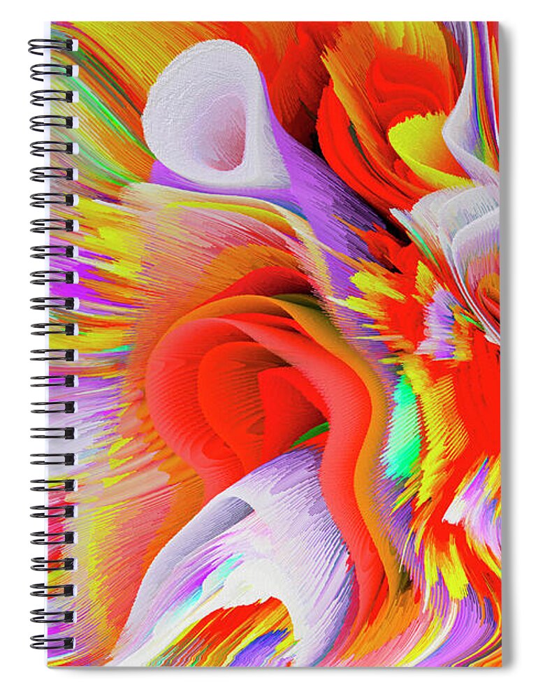 Bright Colors Spiral Notebook featuring the mixed media My heart is blooming by Elena Gantchikova