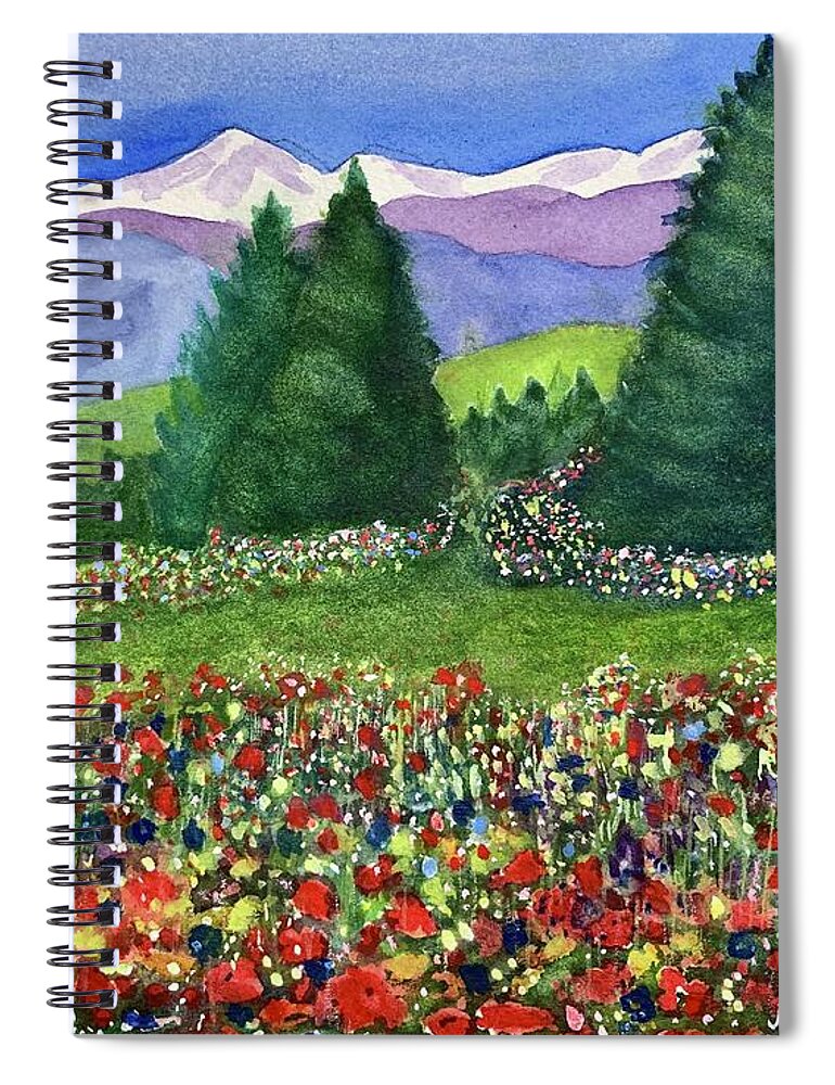 Summer Spiral Notebook featuring the painting My Heaven on Earth by Sue Carmony
