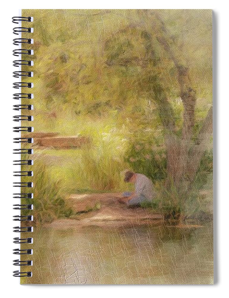 Quiet Spiral Notebook featuring the photograph My Quiet Place by Diane Lindon Coy