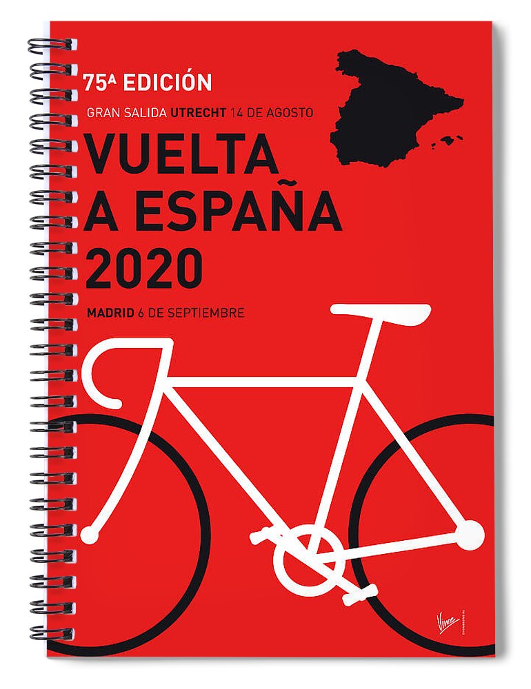 2020 Spiral Notebook featuring the digital art My Vuelta A Espana Minimal Poster 2020 by Chungkong Art