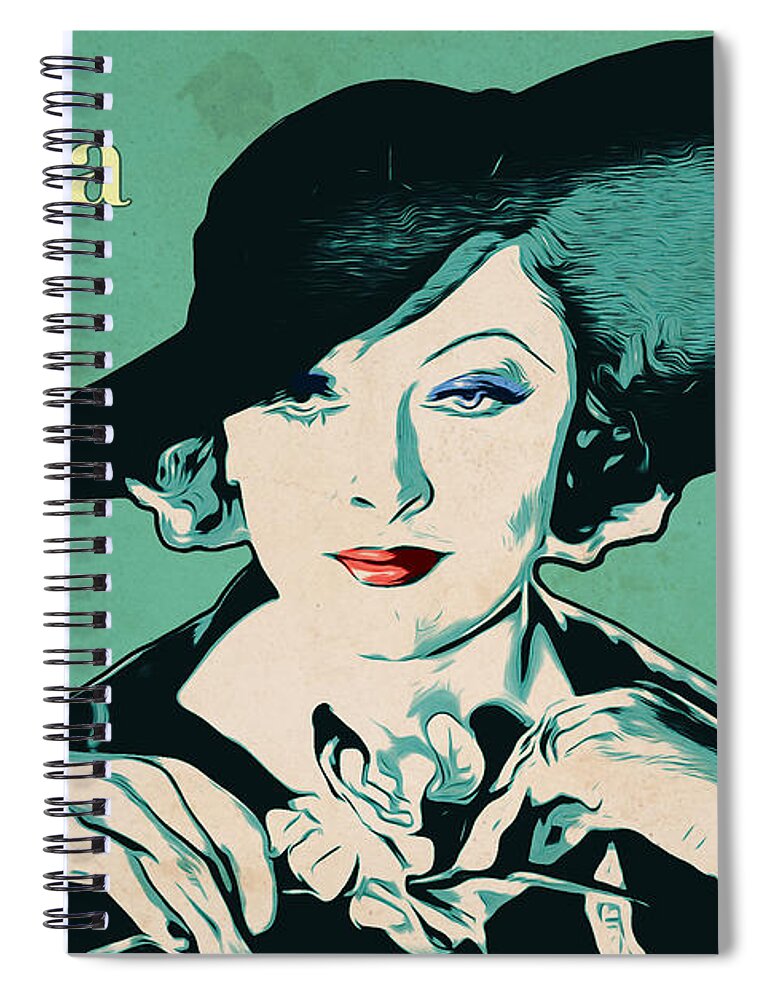 Myrna Loy Spiral Notebook featuring the digital art Myrna Loy by Greg Joens