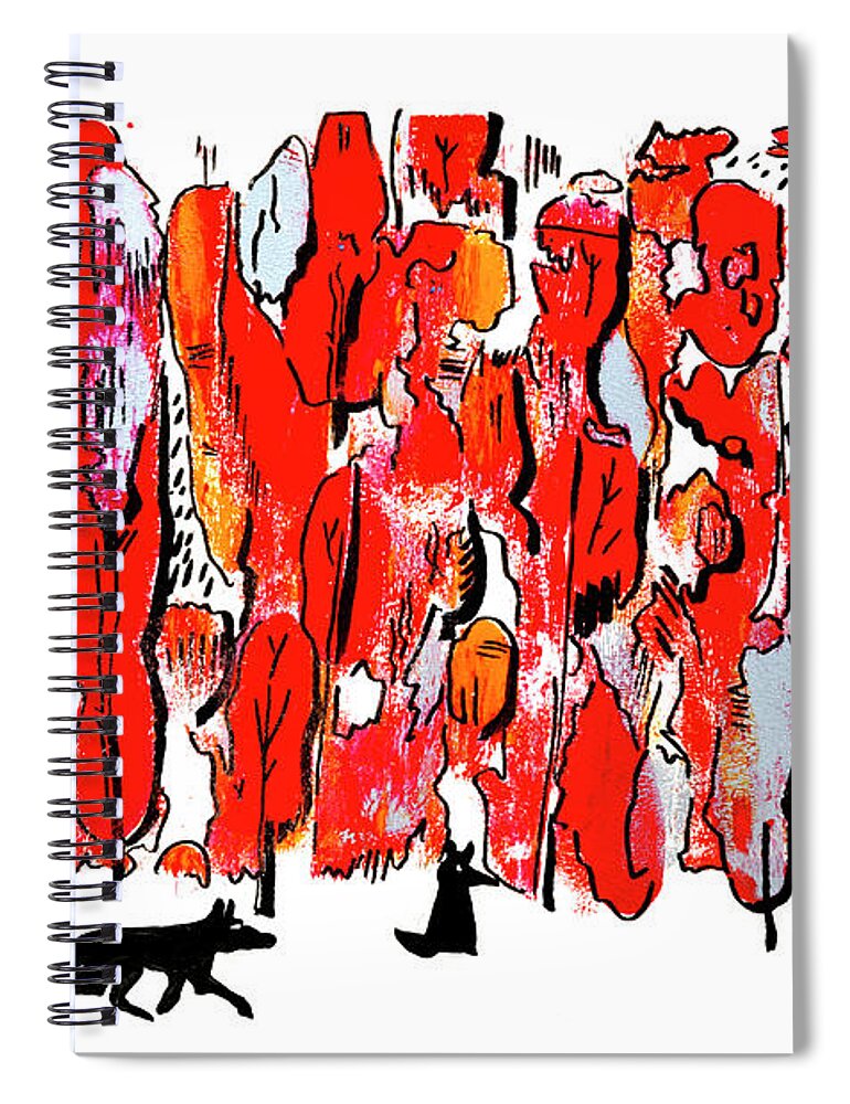 Nature Spiral Notebook featuring the painting Mysteries Forest by Ariadna De Raadt