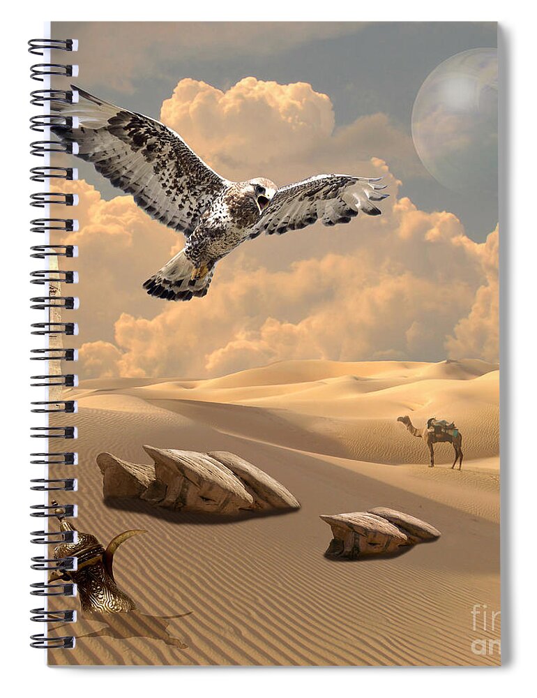 Desert Spiral Notebook featuring the digital art Mystica of desert by Alexa Szlavics