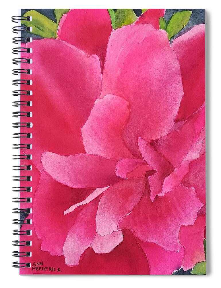 Peony Spiral Notebook featuring the painting Natalie's Peony by Ann Frederick