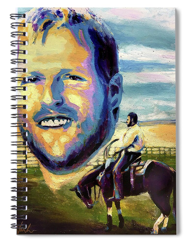 Portrait Spiral Notebook featuring the painting Nate by Steve Gamba