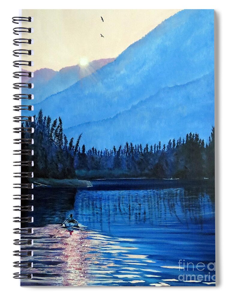 Banff Spiral Notebook featuring the painting Nature Feels by Marilyn McNish