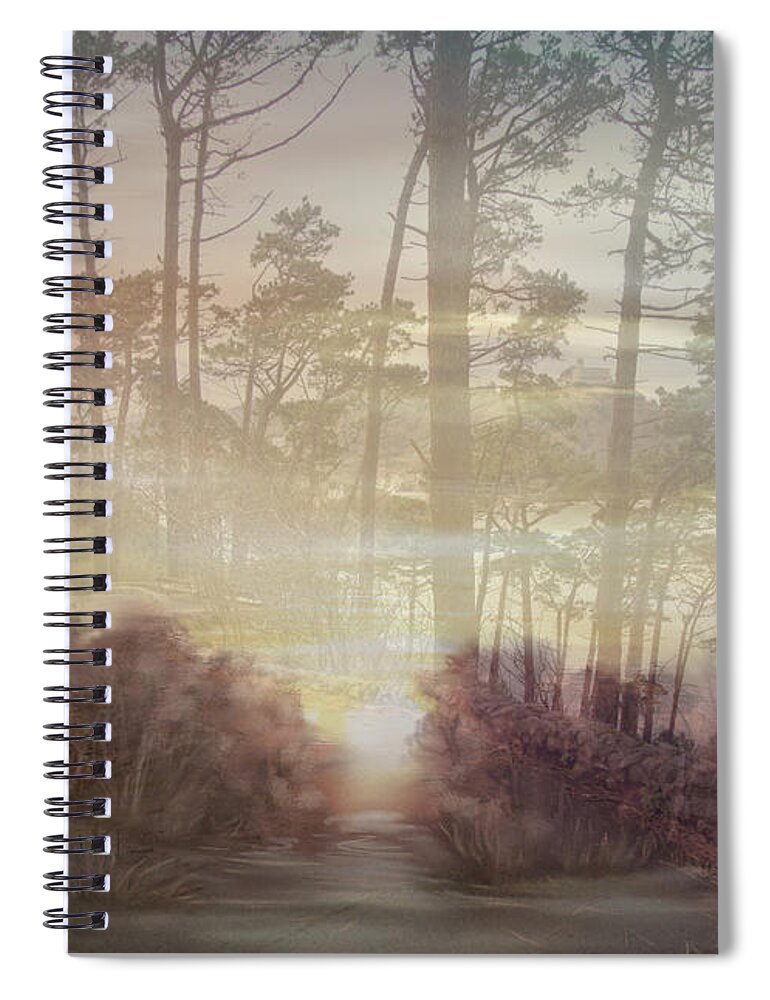Fog Spiral Notebook featuring the digital art Nature in Early Morning by Bonnie Willis
