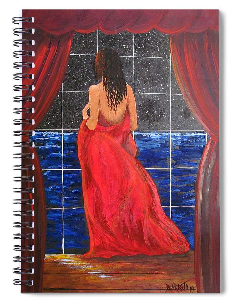 Nature Spiral Notebook featuring the painting Nature's Pleasure by Gloria E Barreto-Rodriguez
