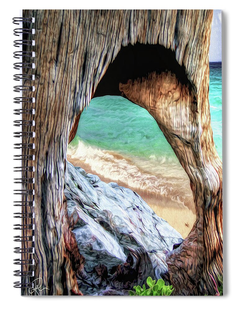 Mountains Spiral Notebook featuring the digital art Nature's Window by Pennie McCracken