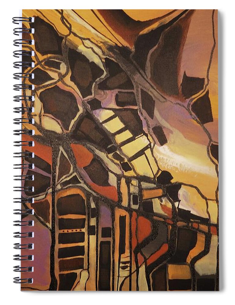 Abstract Spiral Notebook featuring the painting Navajo Nation by Tom Shropshire