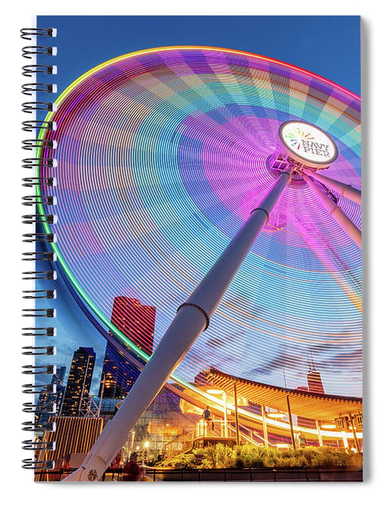 Chicago Spiral Notebook featuring the photograph Navy Pier Ferris Wheel by David Hart