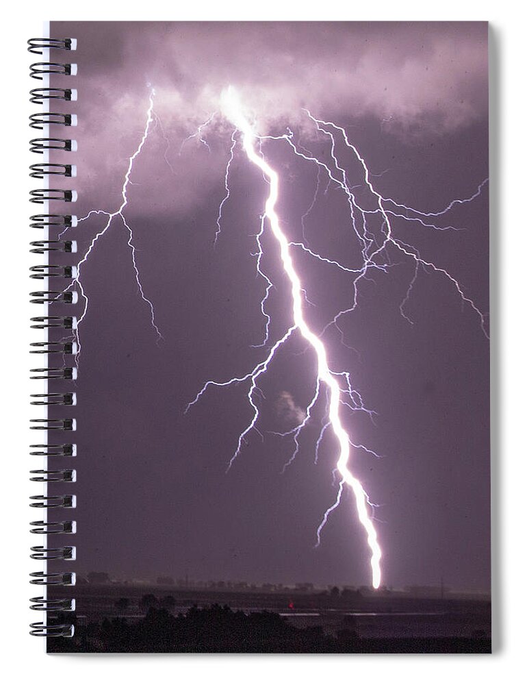 Nebraskasc Spiral Notebook featuring the photograph Nebraska Arcus and Lightning 046 by NebraskaSC