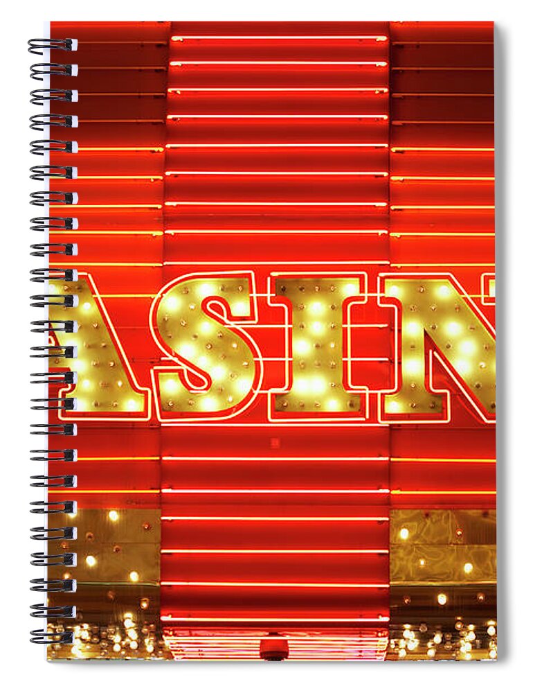 Outdoors Spiral Notebook featuring the photograph Neon Casino Sig by Nash Photos