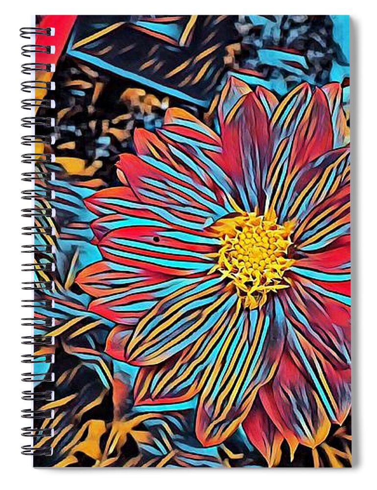 Neon Spiral Notebook featuring the photograph Neon flowers by Steven Wills