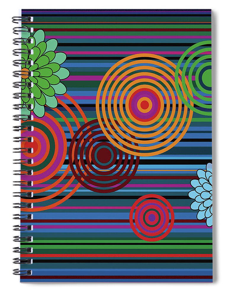 Horse Spiral Notebook featuring the digital art Nest Flower-tremble Series-neon- Arttopan Original Fashion Creative Popular Digital Art-2-1 by Artto Pan