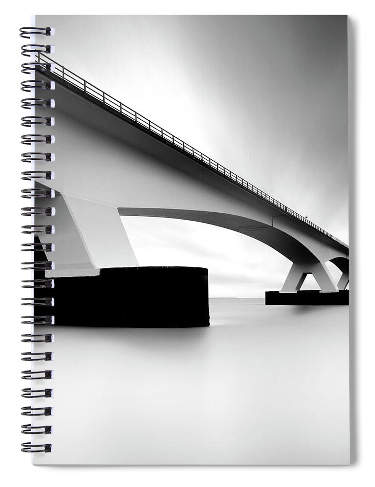 Long Spiral Notebook featuring the photograph Netherlands, Zeeland, Zeelandbridge by Kees Smans