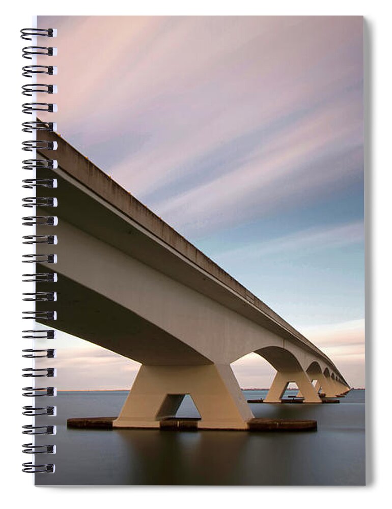 Long Spiral Notebook featuring the photograph Netherlands, Zeeland, Zeelandbrug by Kees Smans