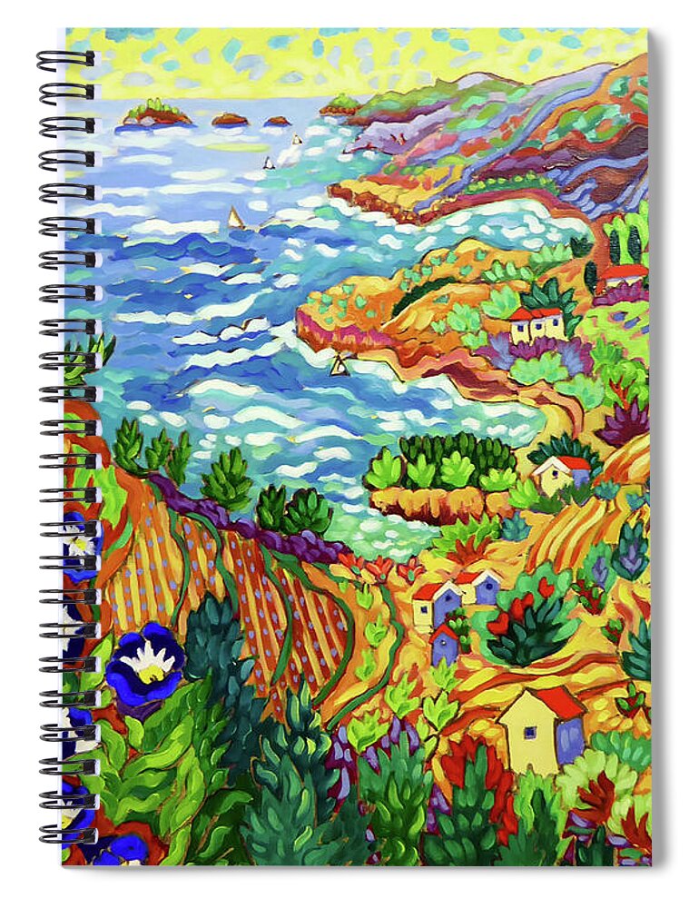 France Spiral Notebook featuring the painting New Beginnings, Again by Cathy Carey