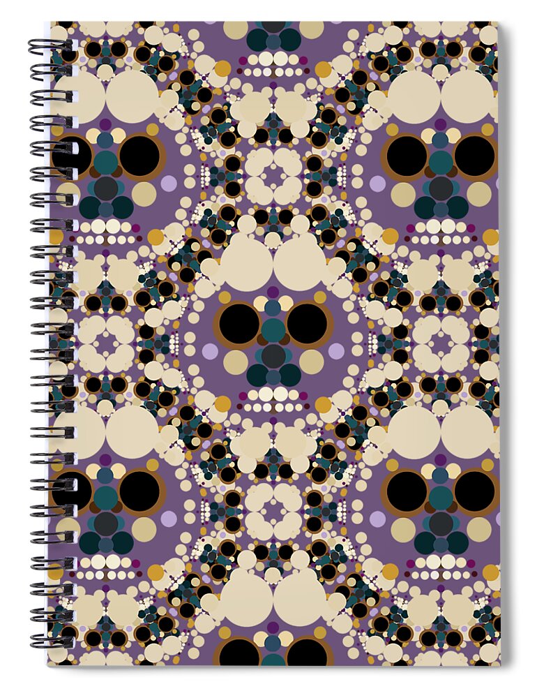 Surreal Spiral Notebook featuring the mixed media New Beginnings - Skull Flowers by BFA Prints