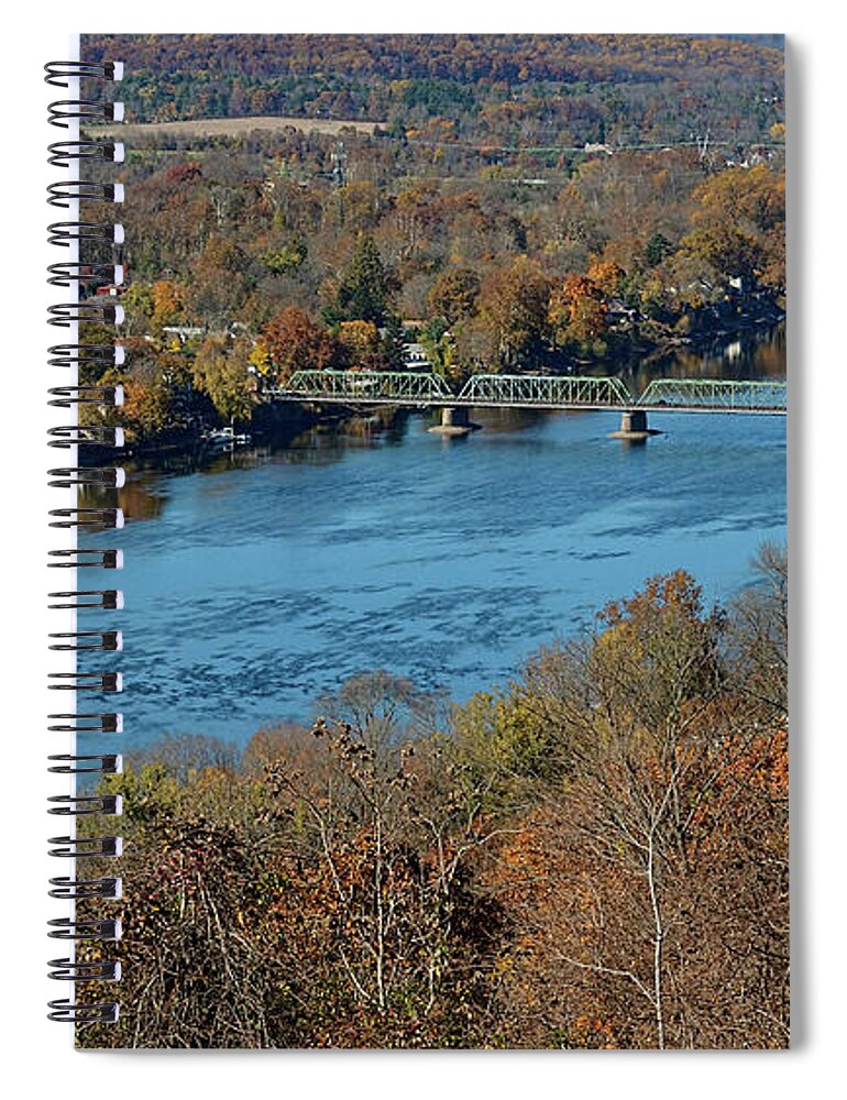 New Hope Spiral Notebook featuring the photograph New Hope PA from on High by William Jobes