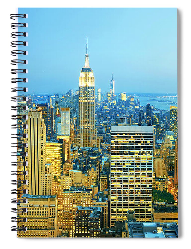 Downtown District Spiral Notebook featuring the photograph New York City by Orbon Alija