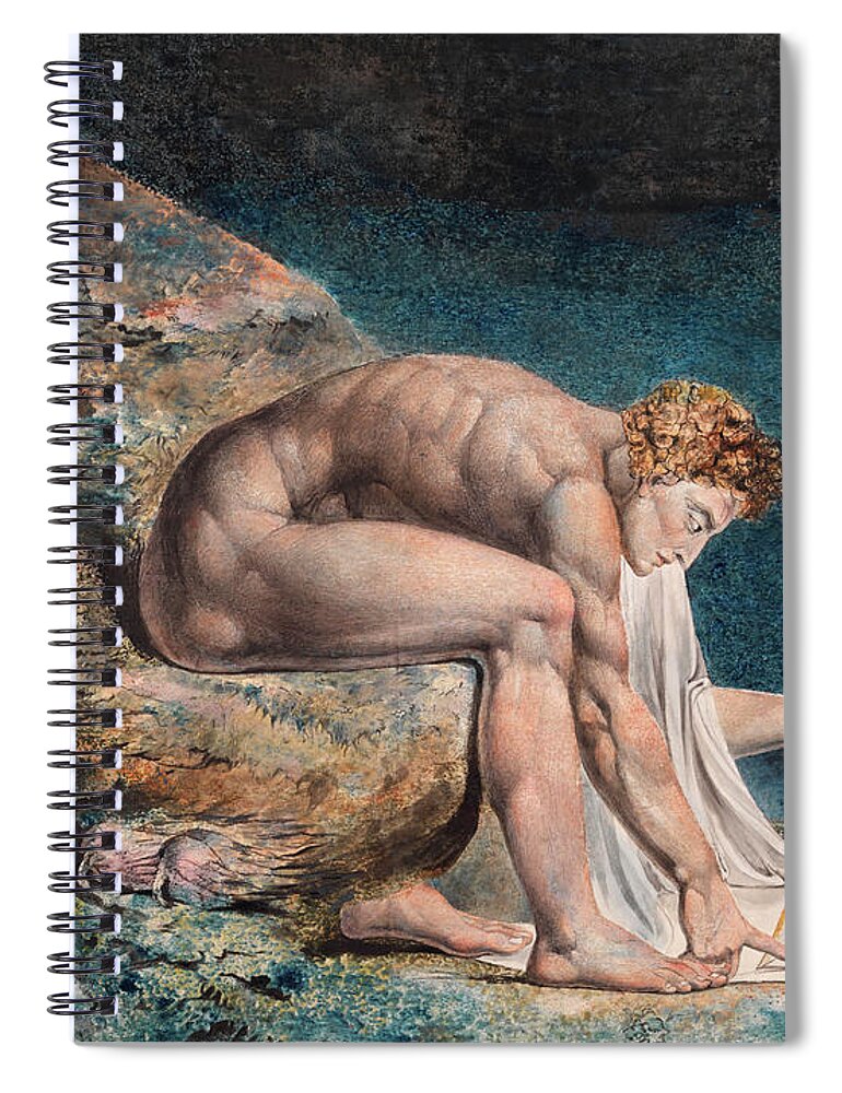 William Blake Spiral Notebook featuring the painting Newton, 1805 by William Blake