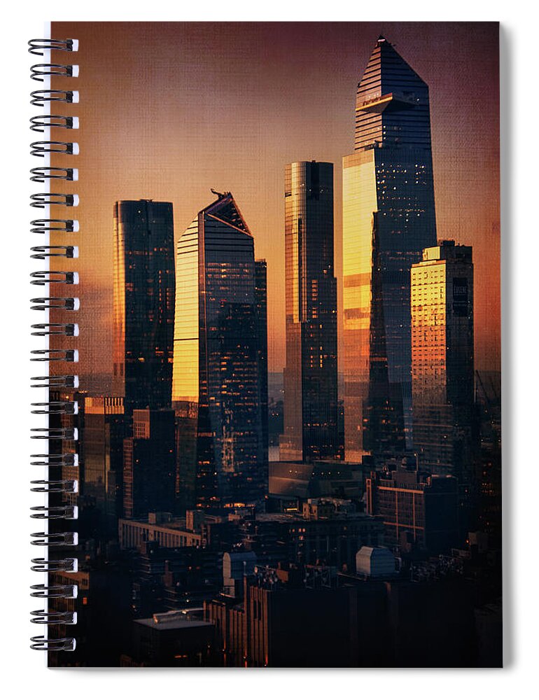 Photography Spiral Notebook featuring the digital art New York Sunset by Terry Davis