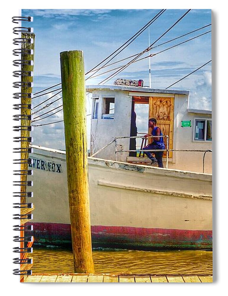 Shrimpboat Spiral Notebook featuring the photograph Nice Way to Live by Patricia Greer