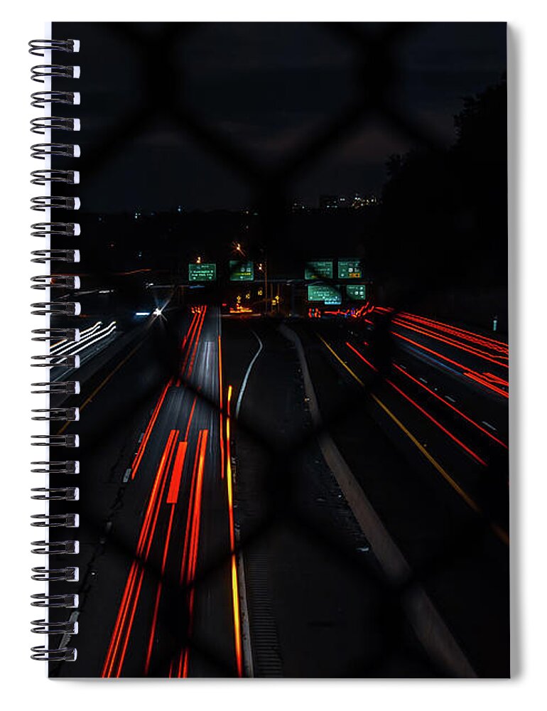 Abstract Photography Spiral Notebook featuring the photograph Night Colors by Len Tauro