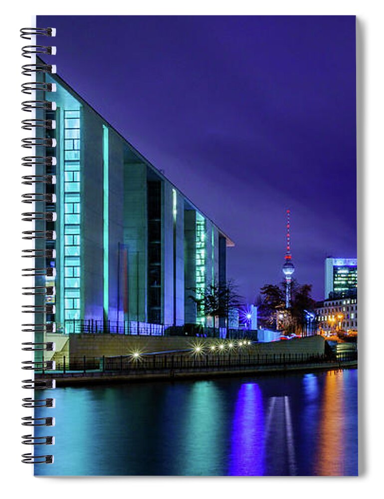 Europe Spiral Notebook featuring the photograph Night in Berlin by Dmytro Korol