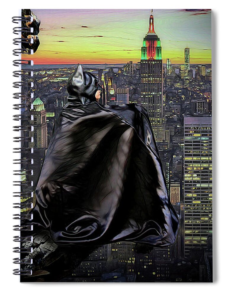 Bat Spiral Notebook featuring the photograph Night Of The Bat Man by Jon Volden