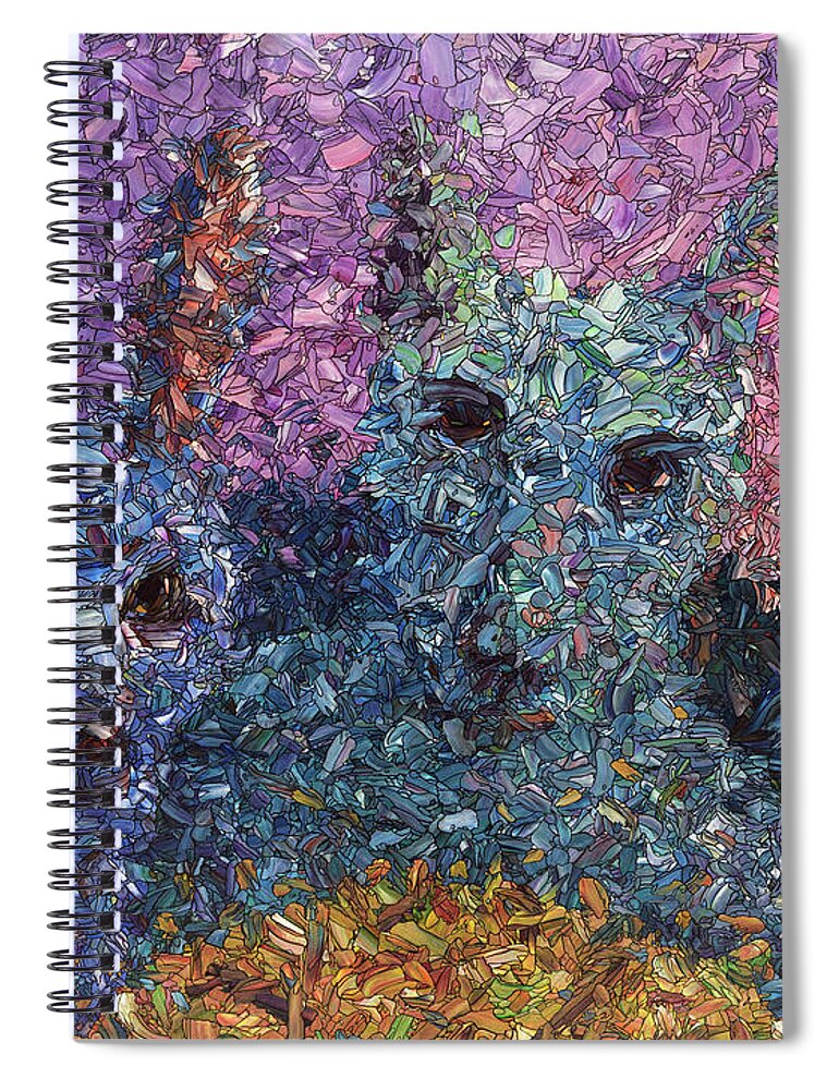 Night Spiral Notebook featuring the painting Night Offering by James W Johnson