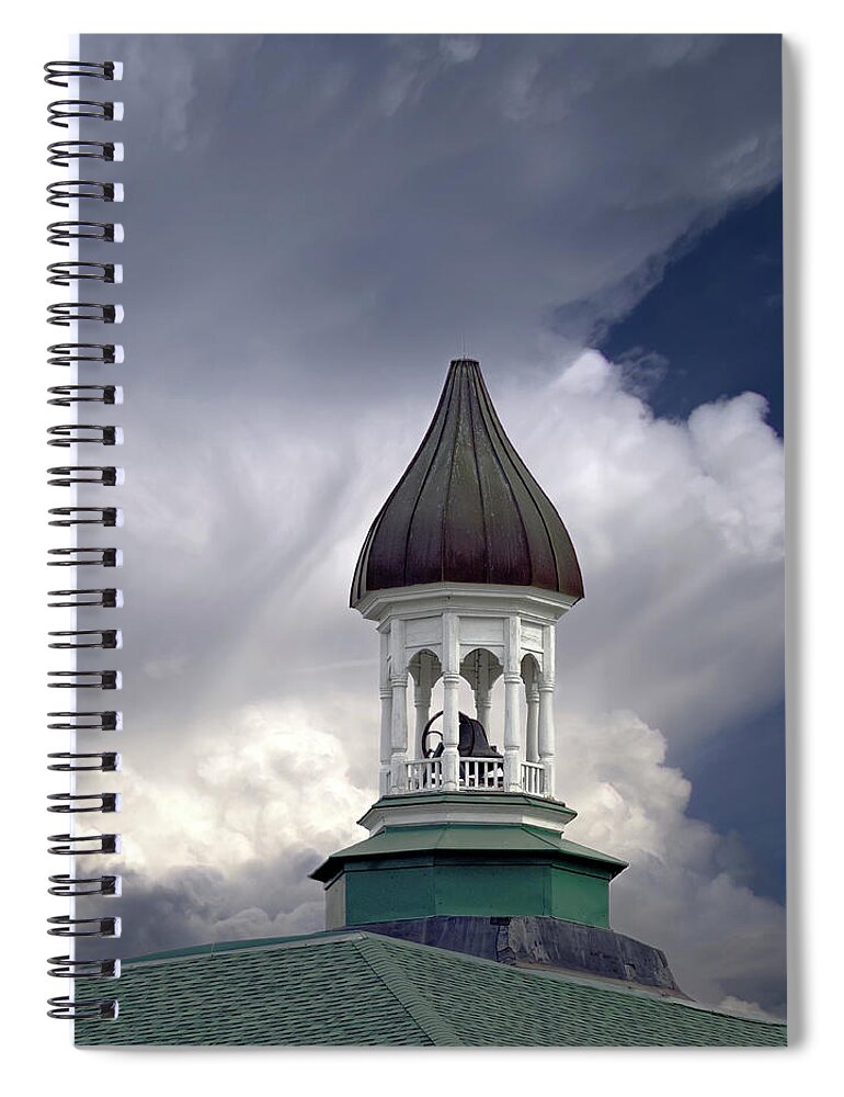 Bell Spiral Notebook featuring the photograph Bellisimo- School Bell Tower - Cambridge Wisconsin by Peter Herman