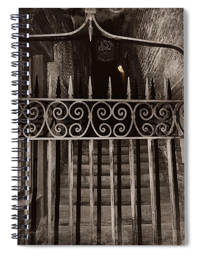 No Entry Spiral Notebook featuring the photograph No Entry by Dark Whimsy