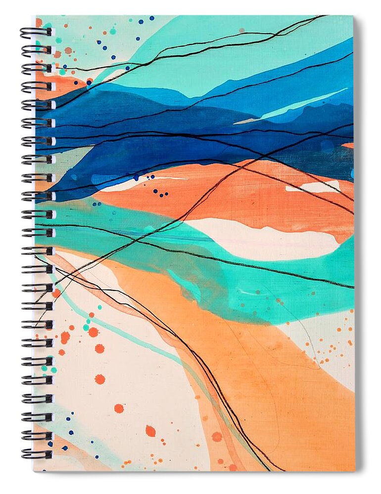 Blue Spiral Notebook featuring the painting No Small Chunk Of Change by Tracy Bonin