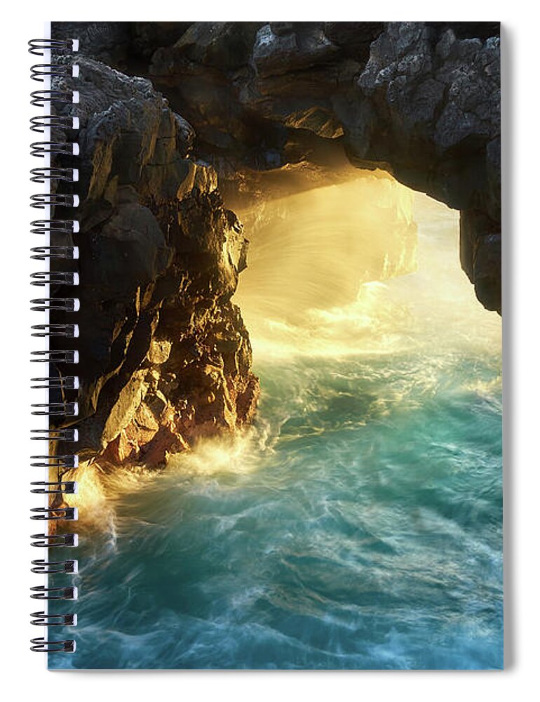 Hawaii Spiral Notebook featuring the photograph Noio Point Sea Arch by Christopher Johnson