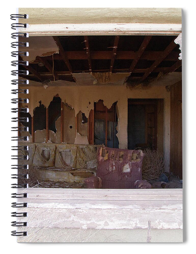 Decay Spiral Notebook featuring the photograph Non-Living Room by Tiffany Whisler