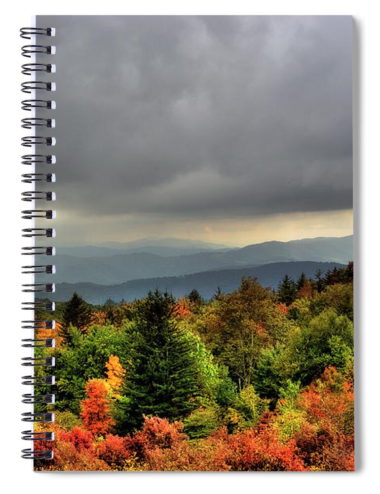 Scenics Spiral Notebook featuring the photograph North Carolina Highlands From Massie Gap by Brett Maurer