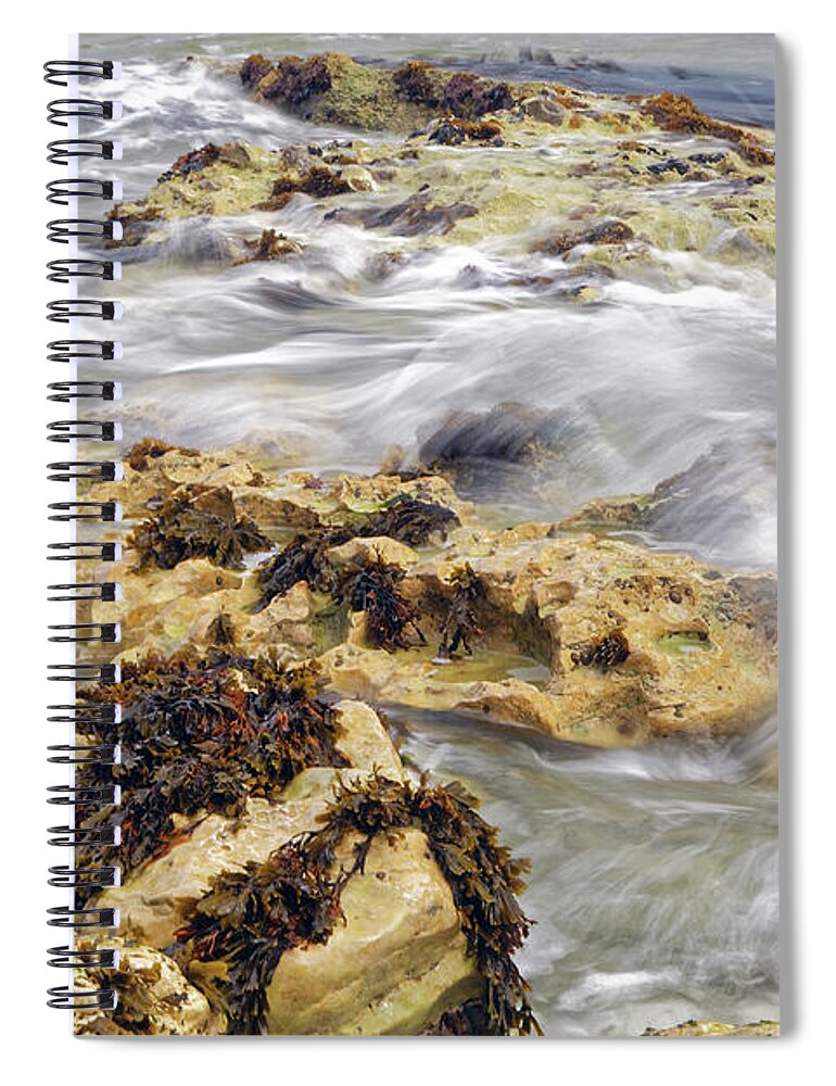 Waves Spiral Notebook featuring the photograph Northern Ireland Shore Waves by Natural Focal Point Photography