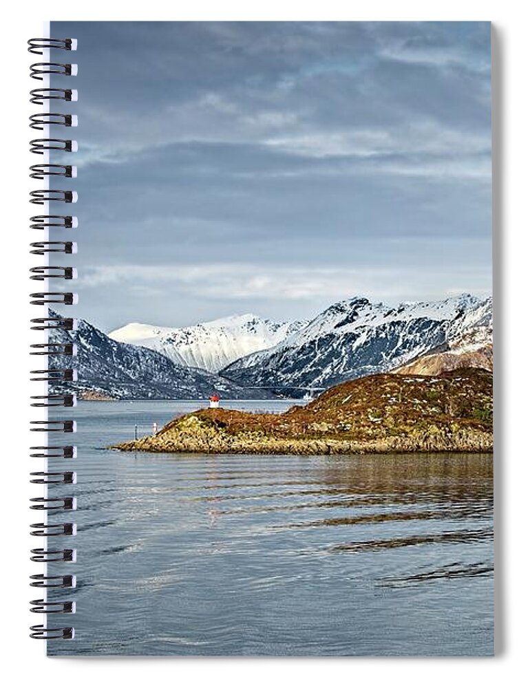 Norway Spiral Notebook featuring the photograph Norwegian Mountain Landscape Lofoten by Martyn Arnold