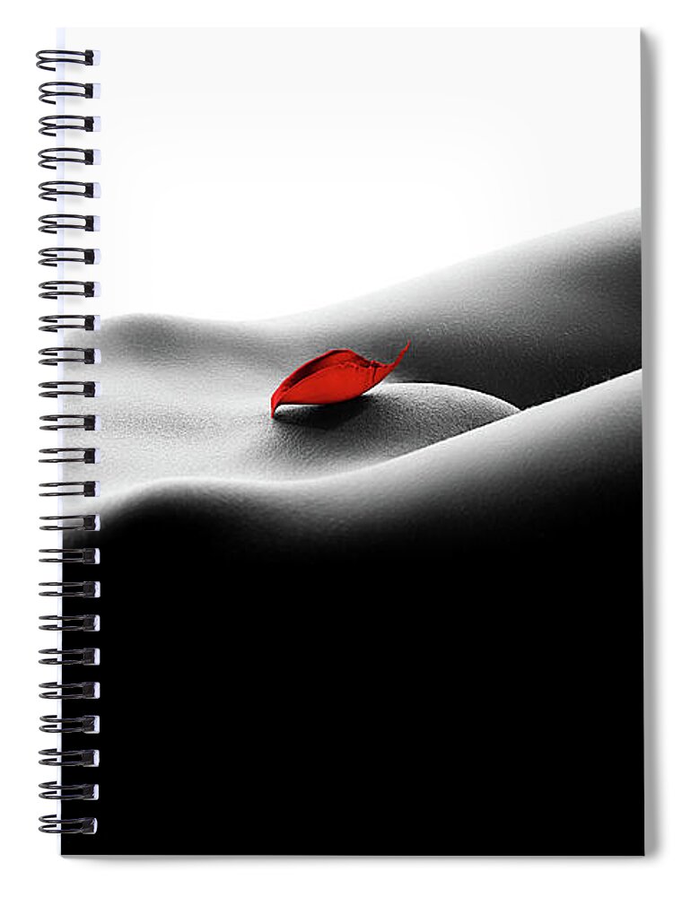 Woman Spiral Notebook featuring the photograph Nude bodyscape on white 1 by Johan Swanepoel