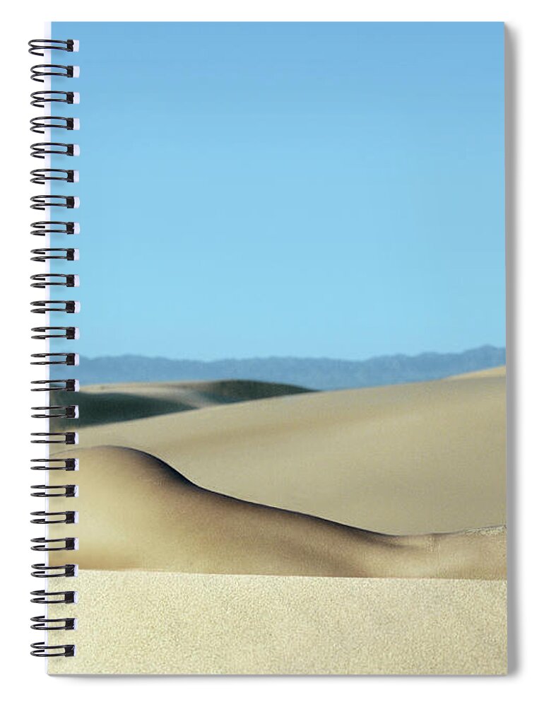 Curve Spiral Notebook featuring the photograph Nude Woman In Desert by Seth Goldfarb