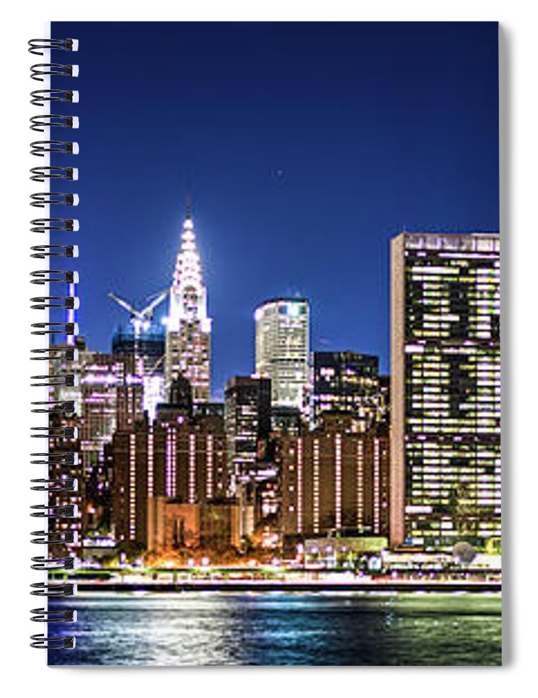 Chrysler Building Spiral Notebook featuring the photograph NYC Nightshine by Theodore Jones
