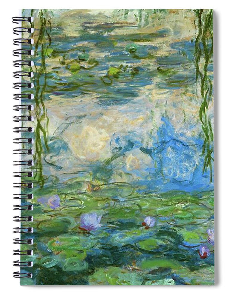Claude Monet Spiral Notebook featuring the painting Nympheas,1916-1919 Canvas,150 x 200 cm Inv. 51 64. by Claude Monet -1840-1926-