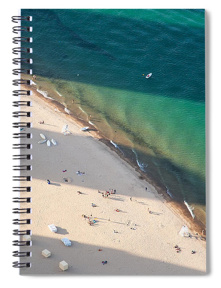 Water's Edge Spiral Notebook featuring the photograph Oak Street Beach by Romain Villa Photographe