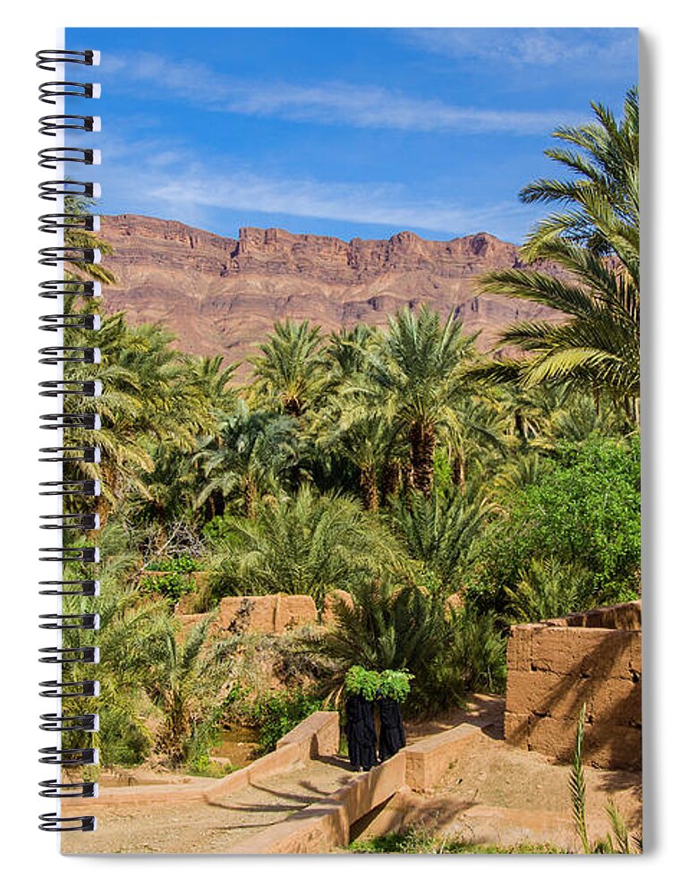 Tranquility Spiral Notebook featuring the photograph Oasis Around Ouled Atmane Kasbah by Maremagnum