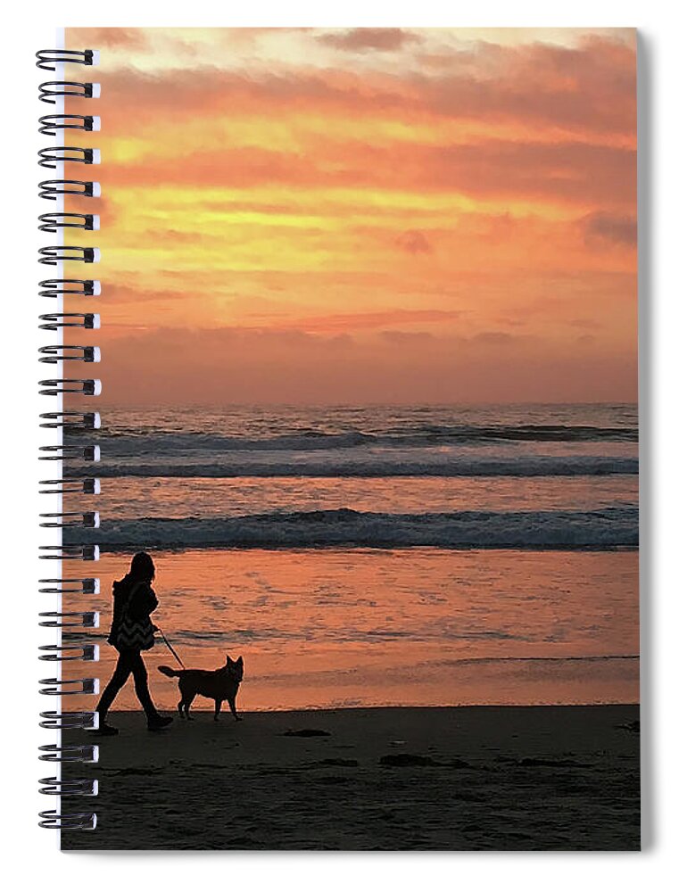 Sunset Spiral Notebook featuring the photograph Ocean Beach Sunset by Robert Woodward
