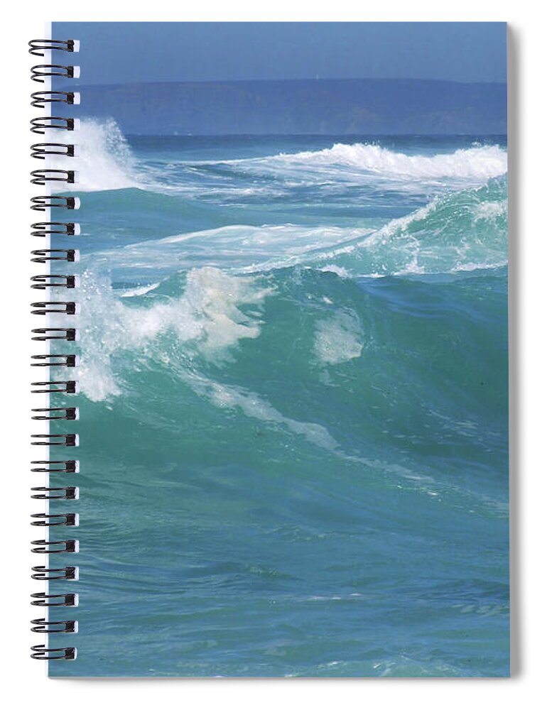 Summer Ocean Shore Blue Beach Waves Spiral Notebook for Sale by art-dreams