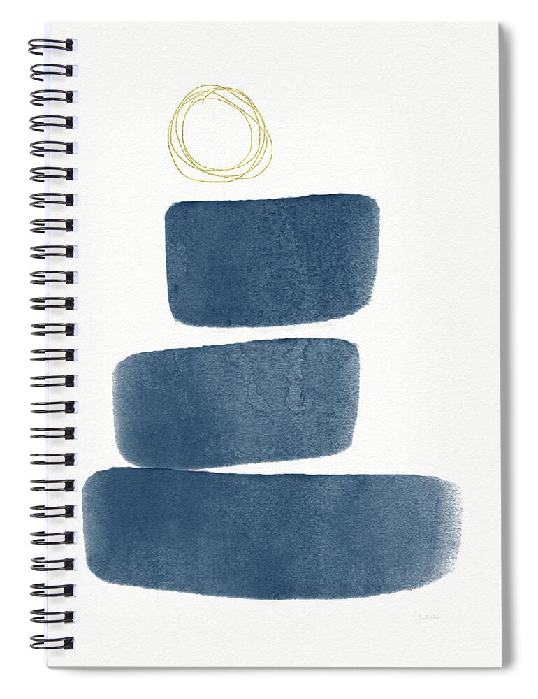Abstract Spiral Notebook featuring the mixed media Ocean Zen 3- Art by Linda Woods by Linda Woods
