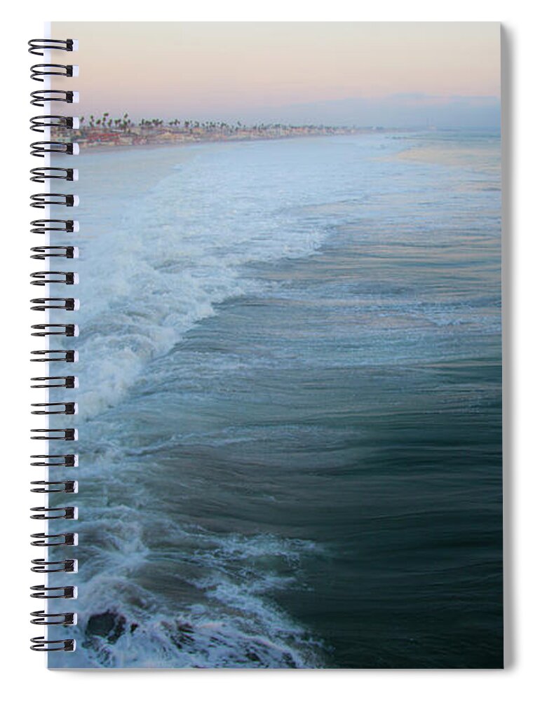 Big Wave Spiral Notebook featuring the photograph Oceanside California Big Wave Surfing 4 by Catherine Walters